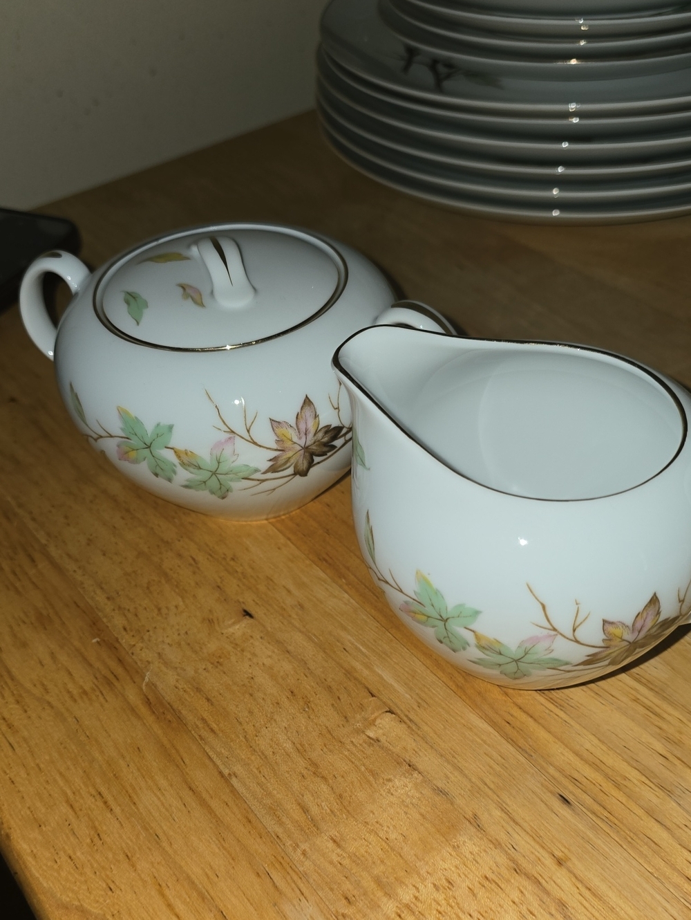 Vintage White Porcelain Creamer and Sugar Set By Halsey Fine China
